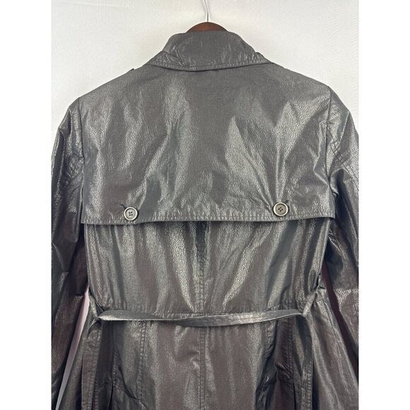 Women’s Attitude by Jay Manuel Size 12 Shiny Black/Grey Trench Coat with Removab - Picture 5 of 7